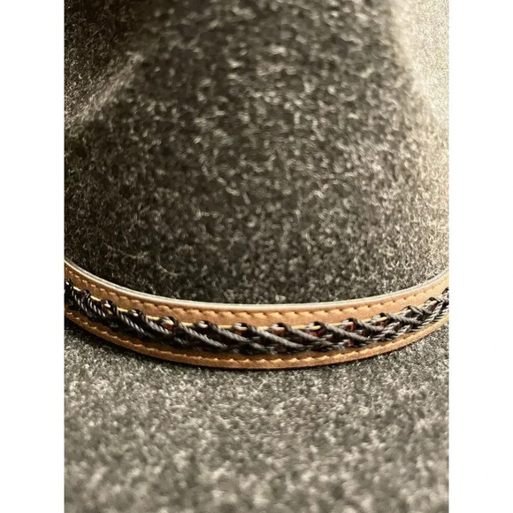 C. C. wide brim felt hat black with brown band - Picture 8 of 8